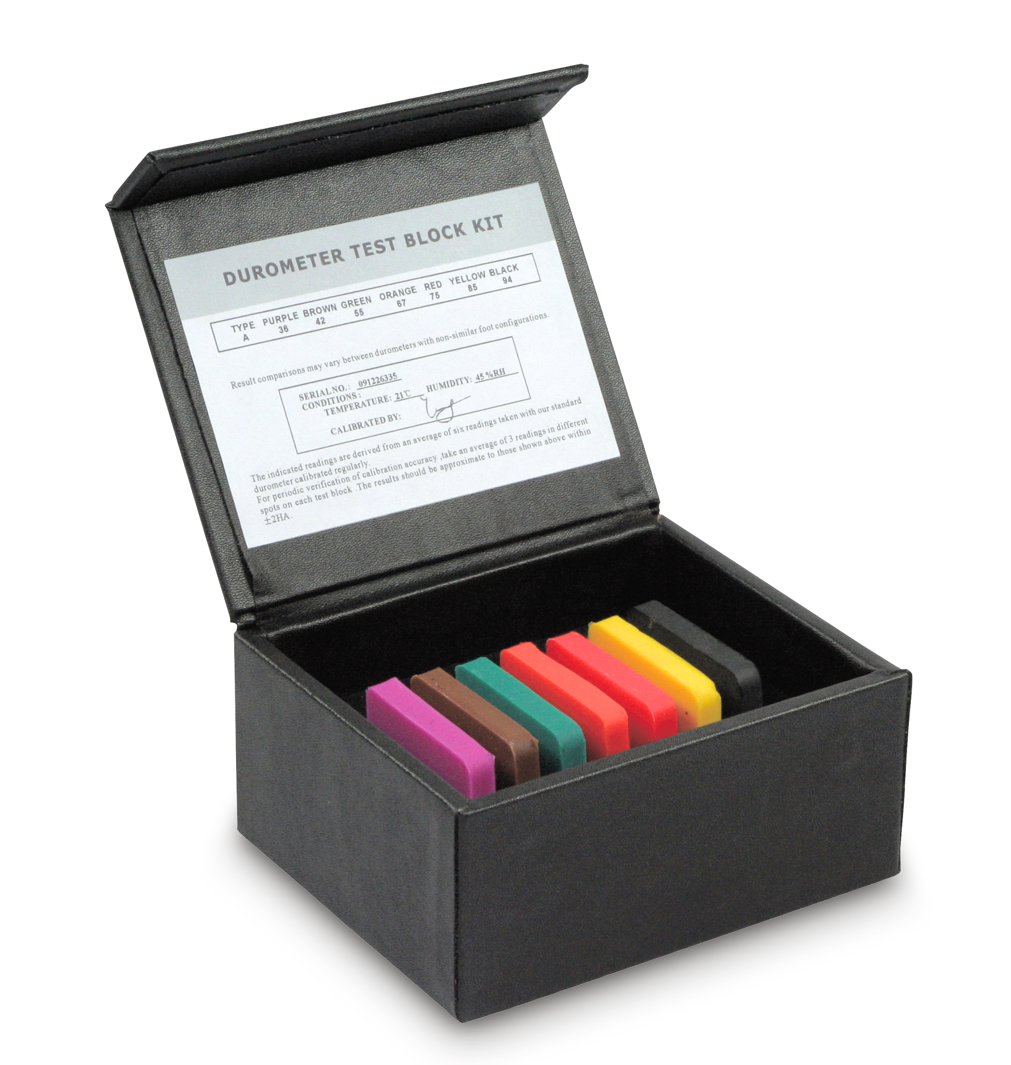 Factory calibration of Shore test blocks